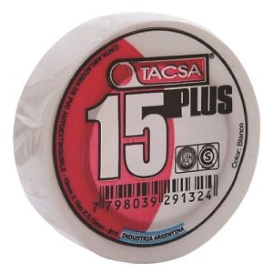 Cinta aisladora p/cable 15PLUS BLANCA 10m